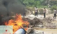 Gerak Cepat Laporan 110, Polres Kuansing Musnahkan 4 Rakit PETI di Sei Jering