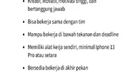 Buka Lowongan Untuk Posisi Konten Kreator dengan Syarat Harus Punya iPhone 13 Pro, Disparekraf DKI Jakarta Buka Suara