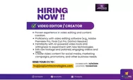 Suka Edit Video? Joopium Technologies Buka Lowongan Video Editor/Creator, Daftar Sebelum 10 Oktober