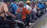 Tak Ada Jembatan, Aktivitas Warga Way Bungur Lamtim Bergantung Rakit Penyeberangan