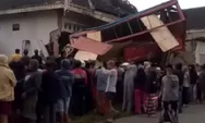 Diduga Rem Blong, Truk Tronton Tabrak 3 Rumah di Pakis Magelang, Sopir Tewas