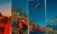 Sempat Terkepung Kabut, Pendaki Asal Malaysia dari Gunung Rinjani Akhirnya Dievakuasi Pakai Helikopter BASARNAS