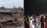 Banjir Bandang Solok Terjang Arosuka, 32 Warga Mengungsi dan Akses Jalan Putus Diterjang Lumpur hingga Kayu
