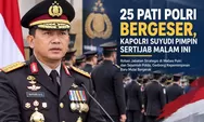 25 Pati Polri Bergeser, Kapolri Suyudi Ario Seto Pimpin Sertijab, Sejumlah Kapolda Ikut Berganti
