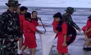 Sehari Usai Instruksi Presiden, TNI Bersama Pelajar Gotong Royong Bersihkan Sampah di Pantai Kuta Bali