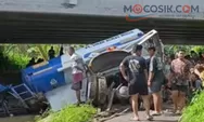 Diduga Sopir Mengantuk, Truk Tangki Solar Terjun ke Sungai di Mojokerto