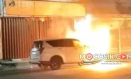 Panik! Mobil Innova Tiba-tiba Terbakar di Mojoagung Jombang, Api Cepat Membesar dari Mesin