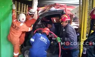 Grand Max Adu Banteng dengan Truk Tronton di Jogoroto Jombang, Sopir Luka Dilarikan ke RSUD