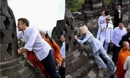 Setkab Unggah Foto Macron di Candi Borobudur, YBAI Ingatkan Larangan Menyentuh Arca Buddha di Stupa: Seharusnya Peraturan Tidak Tebang Pilih