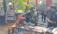 Ribuan Botol Miras dan Ratusan Knalpot Brong Dimusnahkan Polres Pekalongan Kota Saat Menjelang Lebaran Idul Fitri di Lapangan Mataram