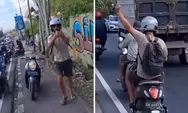 Viral! Naik Motor di Trotoar, Bule Ngamuk Setelah Ditegur Warga Lokal