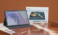 Tampilan Desain Bodi Laptop Tecno Megapad 11 Minimalis dengan Finishing Metal yang Premium