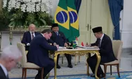 Prabowo Subianto Bersama dengan Presiden Lula Menyaksikan Penandatanganan 8 Kerja Sama Strategis Indonesia dan Brasil