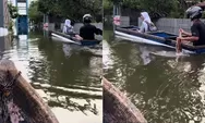Viral Warga Kudus Mendayung Perahu Saat Banjir, Netizen Teringat Film Heart