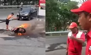 Beredar Video Kebakaran Motor di SPBU Candisari Semarang, Petugas Pom Diduga Baru Pinjamkan APAR saat Kendaraan Hangus