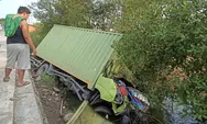Truk Boks Terjun ke Parit Usai Tabrak Dump Truk di Jalan Lingkar Kaliwungu, Begini Kondisi Sopir
