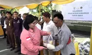 Bantu Karyawan, Kejari Kendal, Kesbangpol dan ATR BPN Gelar Pasar Murah