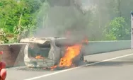 Terekam Video, Detik-detik Mobil Terbakar di Tol Semarang-Solo, Tidak Ada Korban Jiwa