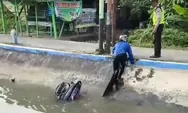 Kocar-Kacir Dihalau Polisi, Motor Konvoi Remaja di Cepiring Terjun ke Saluran Irigasi