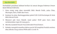 Kunci Jawaban Bahasa Indonesia Kelas 12 Halaman 54 Kurikulum Merdeka: Perbaiki Penulisan Kalimat Sesuai PUEBI - Ayo Berlatih