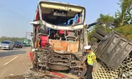 Kecelakaan Bus Harapan Jaya Seruduk Truk di Tol Batang-Semarang, Bagian Depan Remuk, Sopur Luka Parah