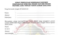 Link Download Pakta Integritas SPMB Jateng 2025 SMA SMK Format DOC, Surat Kebenaran Dokumen!