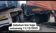 Diduga Rem Blong, Dua Truk Trailer Tabrakan di Mangkang Semarang, Satu Sopir Tewas