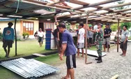 TNI Hadir di Tengah Rakyat: Babinsa Melonguane Bahu-Membahu Bangun Bangsal Adat di Desa Tule Talaud