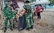 Wujudkan Pantai Asri, Babinsa Jonly Sarean dan Warga Melonguane Talaud Kompak Gelar Karya Bakti