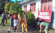 Wujudkan Sekolah Impian, Babinsa Koramil 1312-04/Rainis Talaud Sulap Lingkungan Desa Ammat Jadi Asri