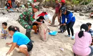 Hidupkan Gotong- Royong Babinsa Bersama Warga Kerja Bakti Angkut Pasir Untuk Pembangunan Gereja