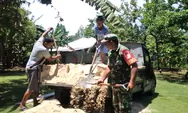 Babinsa Koramil 1312-04/Rainis, Serka Stenly Winowoda Bantu Warga Turunkan Material Pasir Untuk Pembangunan Rumah