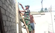 Babinsa Koramil 1312-08/Melonguane, Serda Niklas Tatawi Bantu Pembangunan Rumah Warga Di Desa Tule