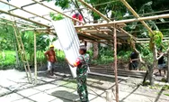 TNI Manunggal Dengan Rakyat, Babinsa Koramil 1312-02/Lirung Bantu Warga Bangun Bangsal Syukuran