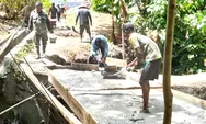 Progres 30%, Pembangunan Jembatan Perintis Garuda dan Jembatan Beton Dikebut Bersama Warga