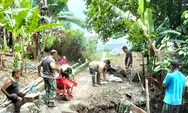 Progres Pembangunan Jembatan Capai 35%, TNI dan Warga Gotong Royong Bangun Tanggul