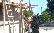 Babinsa Koramil 08/Melonguane, Sertu Jenri Thomas Bersama Tukang Melaksanakan Pembangunan KDKMP Di Melonguane