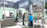 Babinsa Serda Marten Hariawang Bantu Pekerjaan Pembangunan Koramil