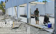 Babinsa Obet W. Tatawi Gotong Royong Percepat Pembangunan Koperasi Desa Kelurahan Merah Putih Kelurahan Beo Timur