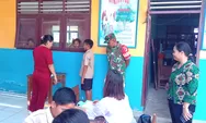 Babinsa Koramil 1312-04/Rainis, Koptu Ewil Bawala Dampingi Pemeriksaan Kesehatan Siswa SDK Kalvari Dapalan