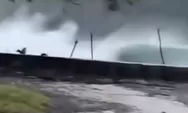 Ombak Tinggi Terjang Pantai Maelang Bolmong, Warga Panik Menjauh dari Pesisir