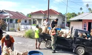 Babinsa Gelar Karya Bakti Bersama Masyarakat di Desa Binaan