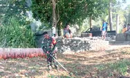 Babinsa Koramil 1312-01/Kabaruan, Serka Alprit Tuwongkesong Bersama Warga Gelar Kerja Bakti Bersihkan Lingkungan