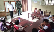 Babinsa Koramil 1312-01/Kabaruan, Kopka Pithein Suluge Kunjungi TK Desa Binaan, Cek Kesiapan Belajar Anak