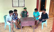 Babinsa, Sertu Slamet Padu Komsos Dengan Pemuda Di Desa Binaan Koramil 1312- 04/Rainis