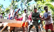 Babinsa Koramil-04/Rainis, Sertu Slamet Padu Bersama masyarakat mengecor jalan produksi