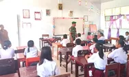 Wujud Peduli Pendidikan, Babinsa Koramil 1312-02/Lirung, Sertu Frans Taareluan Gelar Komsos Motivasi Siswa SDN