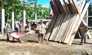 Babinsa Koramil 1312-01/Kabaruan, Serka Nursan Tameane Bersama Jemaat Gereja Solagratia Laksanakan Karya Bakti Pembangunan di Desa Akas