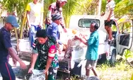 Babinsa Kodim 1312- 04/Rainis, Sertu Slamet Padu Bantu Pengambilan Material Pasir dan Kerikil Dalam Pembuatan Jalan Produksi