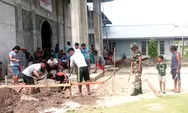 Babinsa Bersama Masyarakat, Jemaat PENGHRAPAN DESA Dampulis Melaksanakan Kerja Bhakti Pembuatan Pondasi Candi Gereja